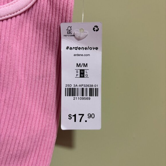 NWT Ardene Two-Tone Pink Ribbed Crop Tank - Picture 3 of 3
